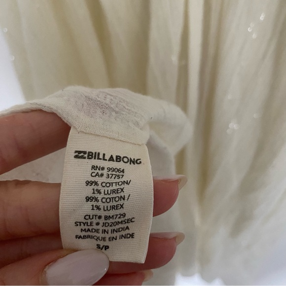 Billabong Secret Lives Dress White Tie Waist Size Small - Picture 7 of 10